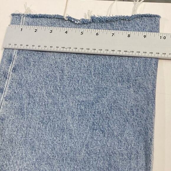 MAISON MARGIELA Jeans 28”Blue High-Waist Barrel Wide Slashed Raw-Hem Luxury Zip - Picture 11 of 15